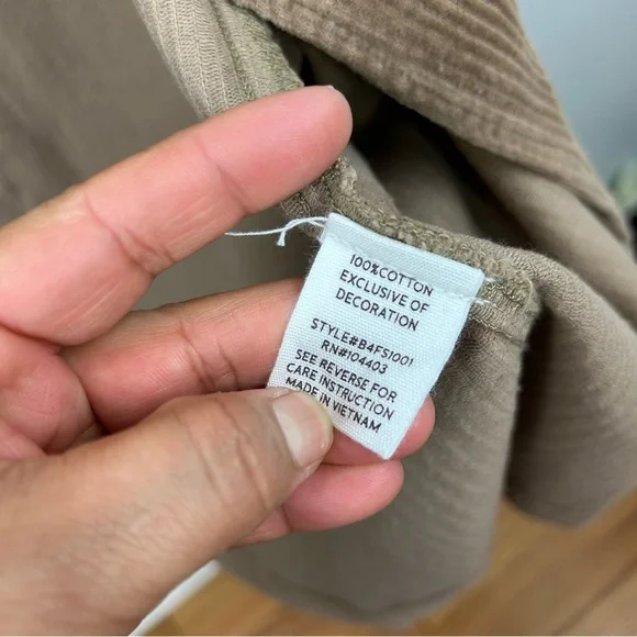 NWT Altar’d State Gabrielle corduroy midi slit skirt size L in taupe 100% cotton - Picture 12 of 13